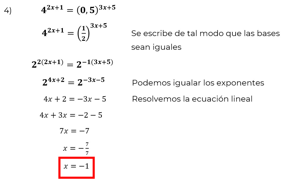 Ecuaciones exponenciales