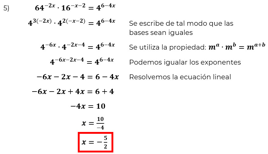 Ecuaciones exponenciales