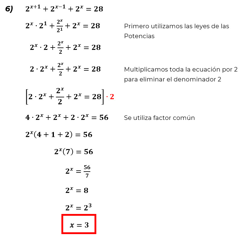 Ecuaciones exponenciales