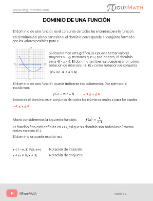 Dominio de una función